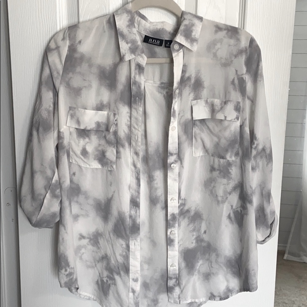 A.n.a • tie die button down top